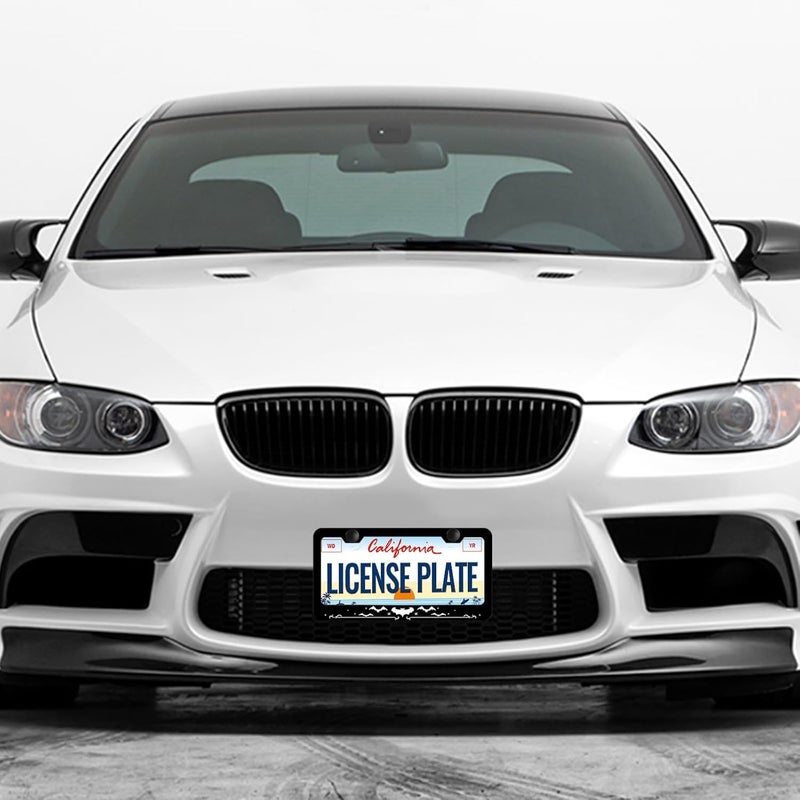 LIN KANG 2Pcs Black and White Bat License Plate Frame, Gothic Animal License Plate Holder for Men Universal Aluminum Metal Rust-Proof Waterproof Car Decorative Tag Frames for Standard US 12x6 Inch - Image 5